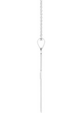14K White Gold .0075 CT Natural Diamond Cross 18