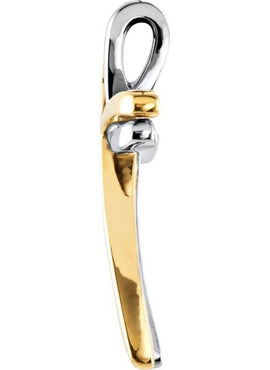 14K Yellow/White Gold 27x19 mm Cross Pendant