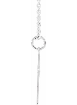 14K White Gold .0075 CT Natural Diamond Youth Cross 15