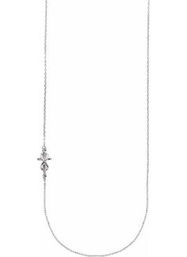 14K White Gold Infinity-Inspired Off-Center Sideways Cross 16