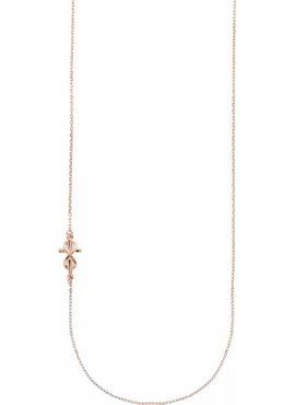 14K White Gold Infinity-Inspired Off-Center Sideways Cross 16