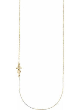 14K White Gold Infinity-Inspired Off-Center Sideways Cross 16