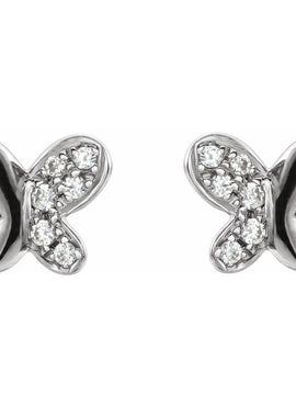 14K Yellow Gold .04 CTW Natural Diamond Butterfly Earrings