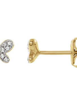 14K Yellow Gold .04 CTW Natural Diamond Butterfly Earrings