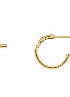 14K White Gold 11.8 mm Cross Hoop Earrings