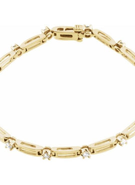 14K Yellow Gold 3/4 CTW Natural Diamond Line 7