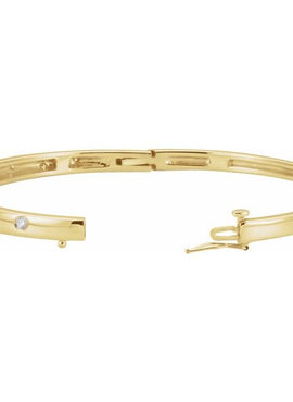 14K Yellow Gold 1/2 CTW Natural Diamond Bangle 6 3/4