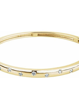 14K Yellow Gold 1/2 CTW Natural Diamond Bangle 6 3/4