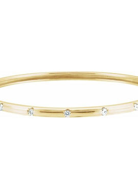 14K White Gold 1/4 CTW Natural Diamond Bangle 6