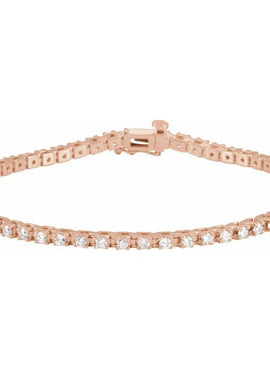 14K Rose Gold 2 1/4 CTW Natural Diamond Line 7 1/4