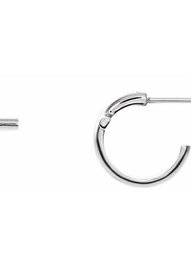 14K White Gold 11.8 mm Cross Hoop Earrings