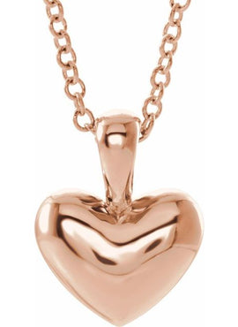 14K White Gold Youth Heart Pendant