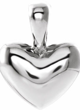 14K White Gold Youth Heart Pendant
