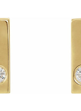 14K White Gold .06 CTW Natural Diamond Bar Earrings