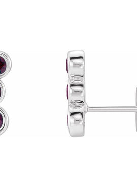 14K White Gold Natural Blue Sapphire Ear Climbers