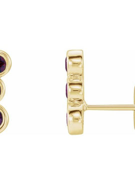 14K White Gold Natural Blue Sapphire Ear Climbers