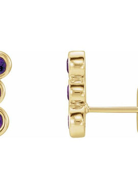 14K White Gold Natural Blue Sapphire Ear Climbers
