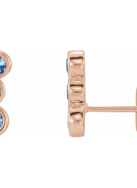 14K White Gold Natural Blue Sapphire Ear Climbers