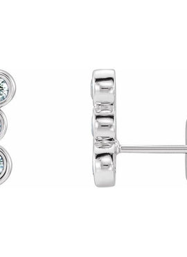 14K White Gold Natural Blue Sapphire Ear Climbers