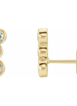 14K White Gold Natural Blue Sapphire Ear Climbers