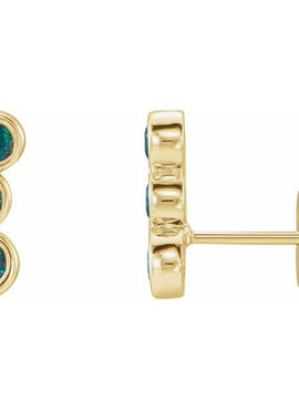 14K White Gold Natural Blue Sapphire Ear Climbers