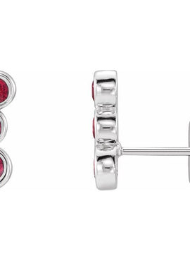 14K White Gold Natural Blue Sapphire Ear Climbers