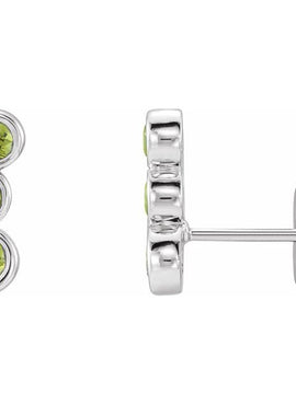 14K White Gold Natural Blue Sapphire Ear Climbers