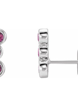 14K White Gold Natural Blue Sapphire Ear Climbers