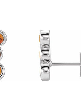 14K White Gold Natural Blue Sapphire Ear Climbers