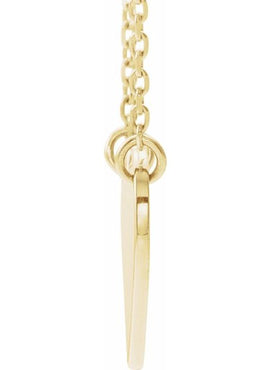 14K White Gold Engravable Heart 16-18
