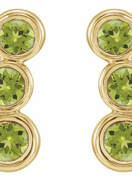 14K White Gold Natural Blue Sapphire Ear Climbers
