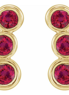 14K White Gold Natural Blue Sapphire Ear Climbers