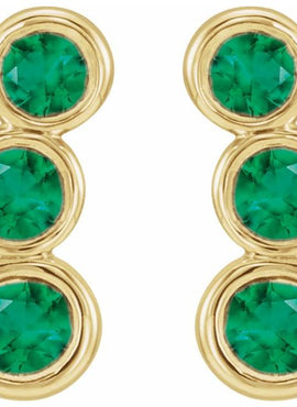 14K White Gold Natural Blue Sapphire Ear Climbers
