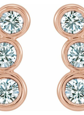 14K White Gold Natural Blue Sapphire Ear Climbers