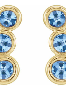 14K White Gold Natural Blue Sapphire Ear Climbers