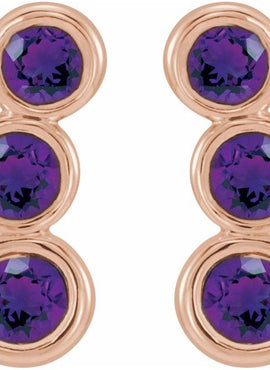 14K White Gold Natural Blue Sapphire Ear Climbers