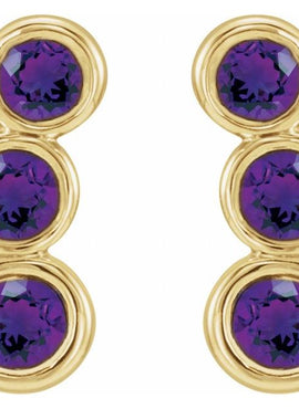 14K White Gold Natural Blue Sapphire Ear Climbers
