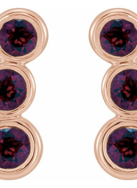 14K White Gold Natural Blue Sapphire Ear Climbers