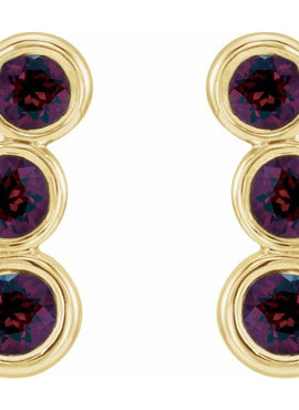 14K White Gold Natural Blue Sapphire Ear Climbers