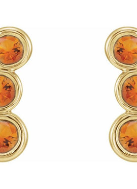 14K White Gold Natural Blue Sapphire Ear Climbers