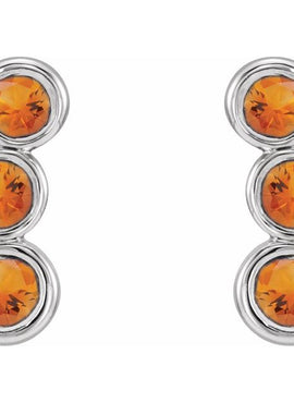14K White Gold Natural Blue Sapphire Ear Climbers