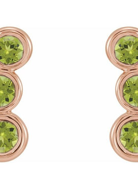 14K White Gold Natural Blue Sapphire Ear Climbers