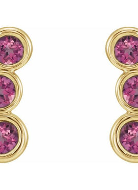 14K White Gold Natural Blue Sapphire Ear Climbers