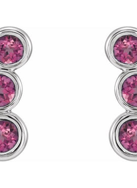 14K White Gold Natural Blue Sapphire Ear Climbers