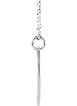 14K White Gold Engravable Pierced Heart Disc Pendant