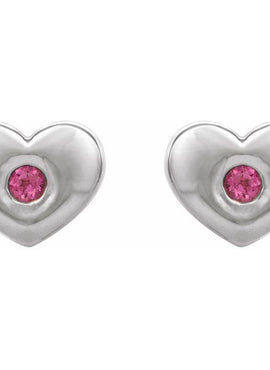 14K White Gold .06 CTW Natural Diamond Heart Earrings