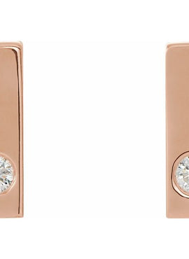 14K White Gold .06 CTW Natural Diamond Bar Earrings