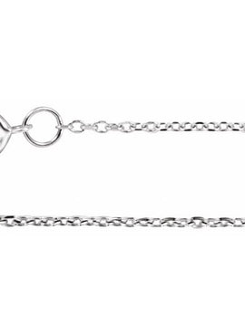 14K White Gold 1 mm Adjustable Diamond-Cut Cable 16-18