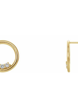 14K White Gold 1/6 CTW Natural Diamond Circle Earrings