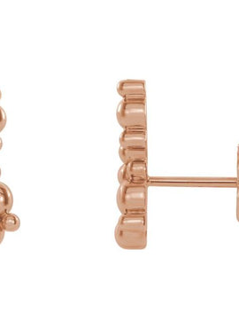 14K White Gold Beaded Ear Climbers